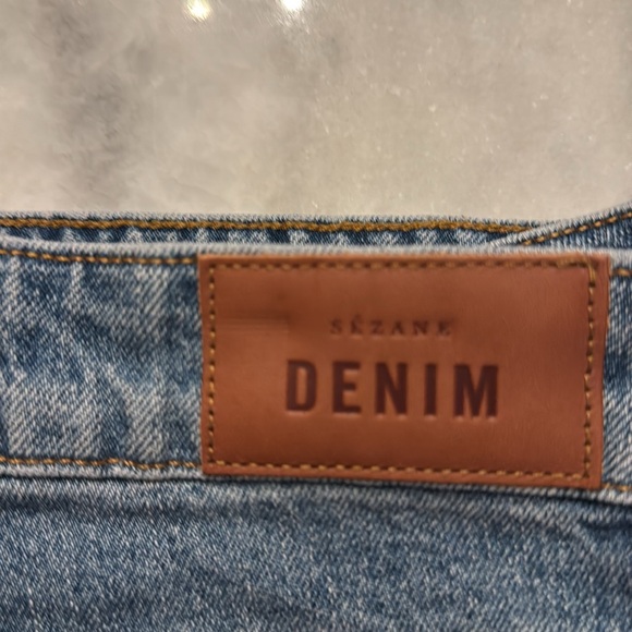 SEZANE L'ICONIQUE DROIT TROUSERS Blue Straight Leg Timeless Style 34” waistUS 12 - Picture 13 of 16